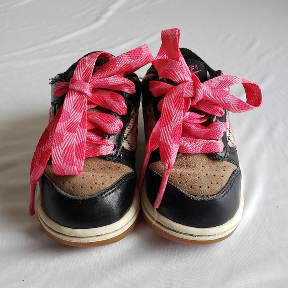 Toddler Nike dunk low "hemp/pink/plaid. Size 6c. - Picture 2 of 9